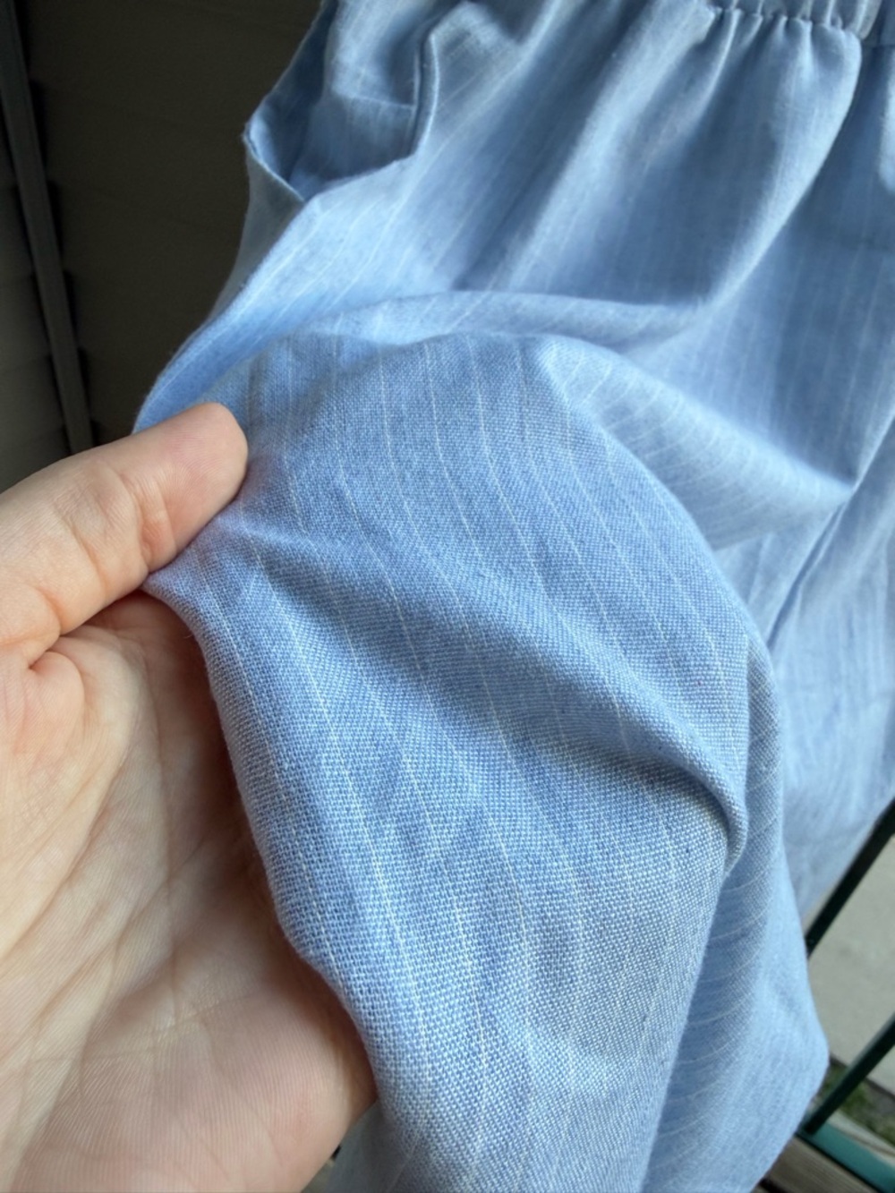 ππ¦Alani Light Blue Linen Blend Jumpsuit NWOT Size L Wide Leg Romper Collared - Picture 8 of 16